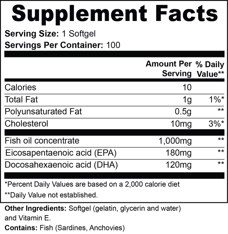 Omega-3 EPA 180mg + DHA 120mg
